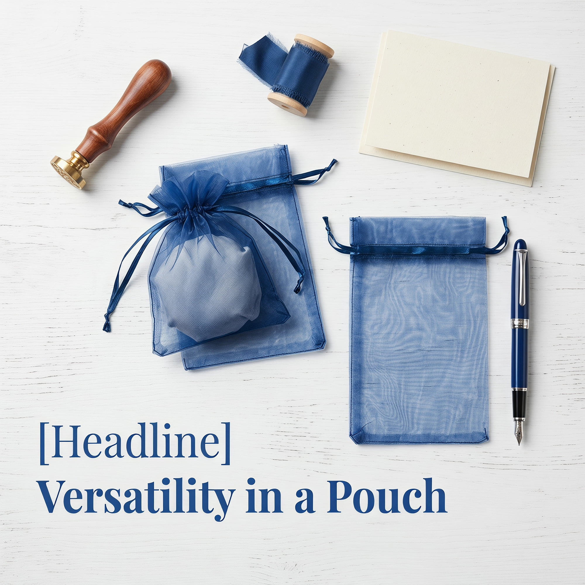 Unique Bargains Multi-Purpose Gift Bags with Handles for Events Dark Navy 3.9" x 5.9"