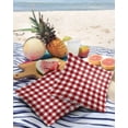 thumbnail image 4 of Outdoor Throw Pillow Cover Rustic Country Lattice Buffalo Plaid Waterproof Cushion Covers 2 Pack Farm Red White Pillow Cases Home Decoration for Patio Garden Couch Sofa, 4 of 7