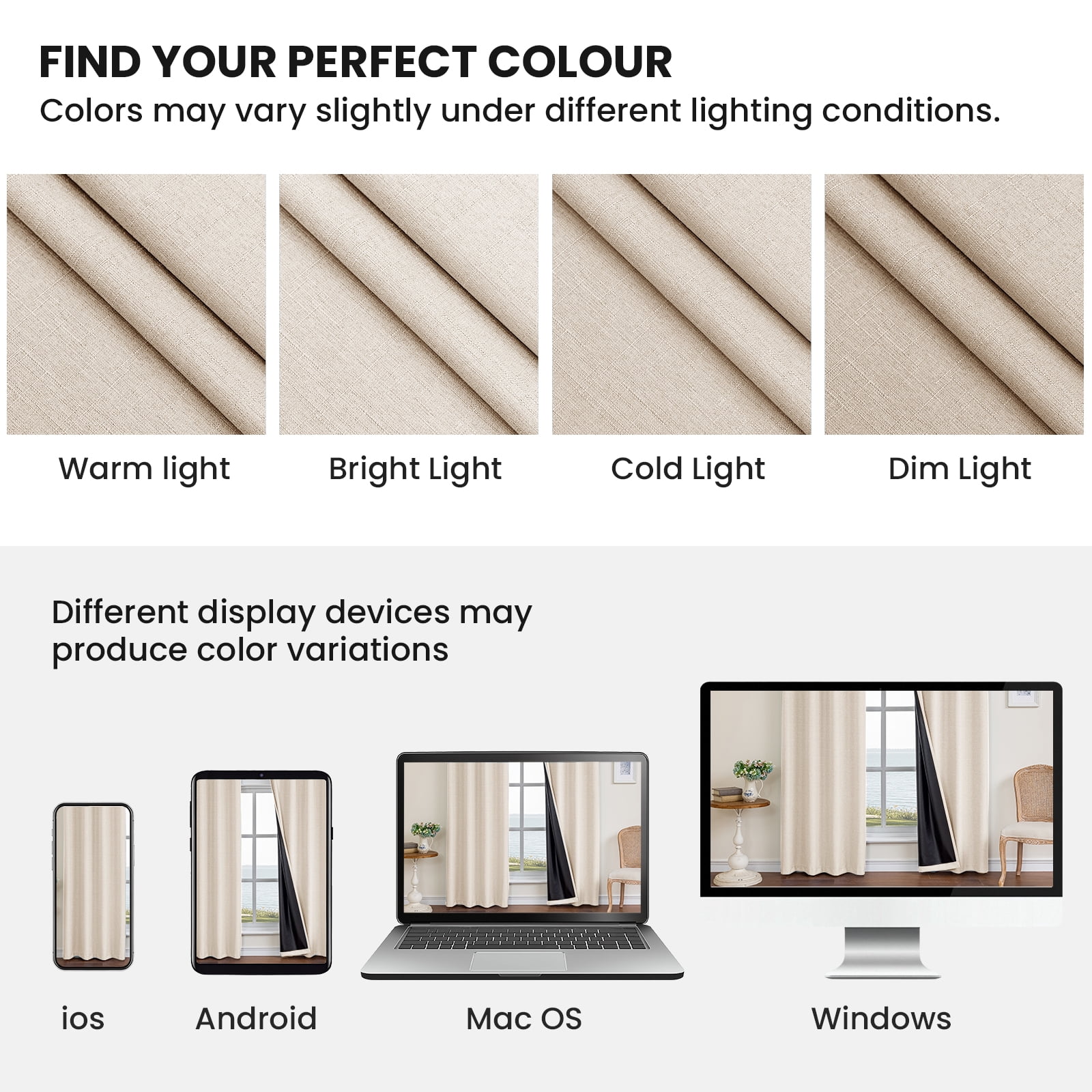 JIATER Blackout Curtains,52 x 72 inch Blackout Curtains Set of 2 for Bedroom Living Room,Thermal Insulated Room Darkening Drapes with Grommet,Beige