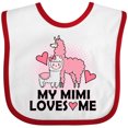 thumbnail image 3 of Inktastic My Mimi Loves Me Llama Girls Baby Bib, 3 of 4