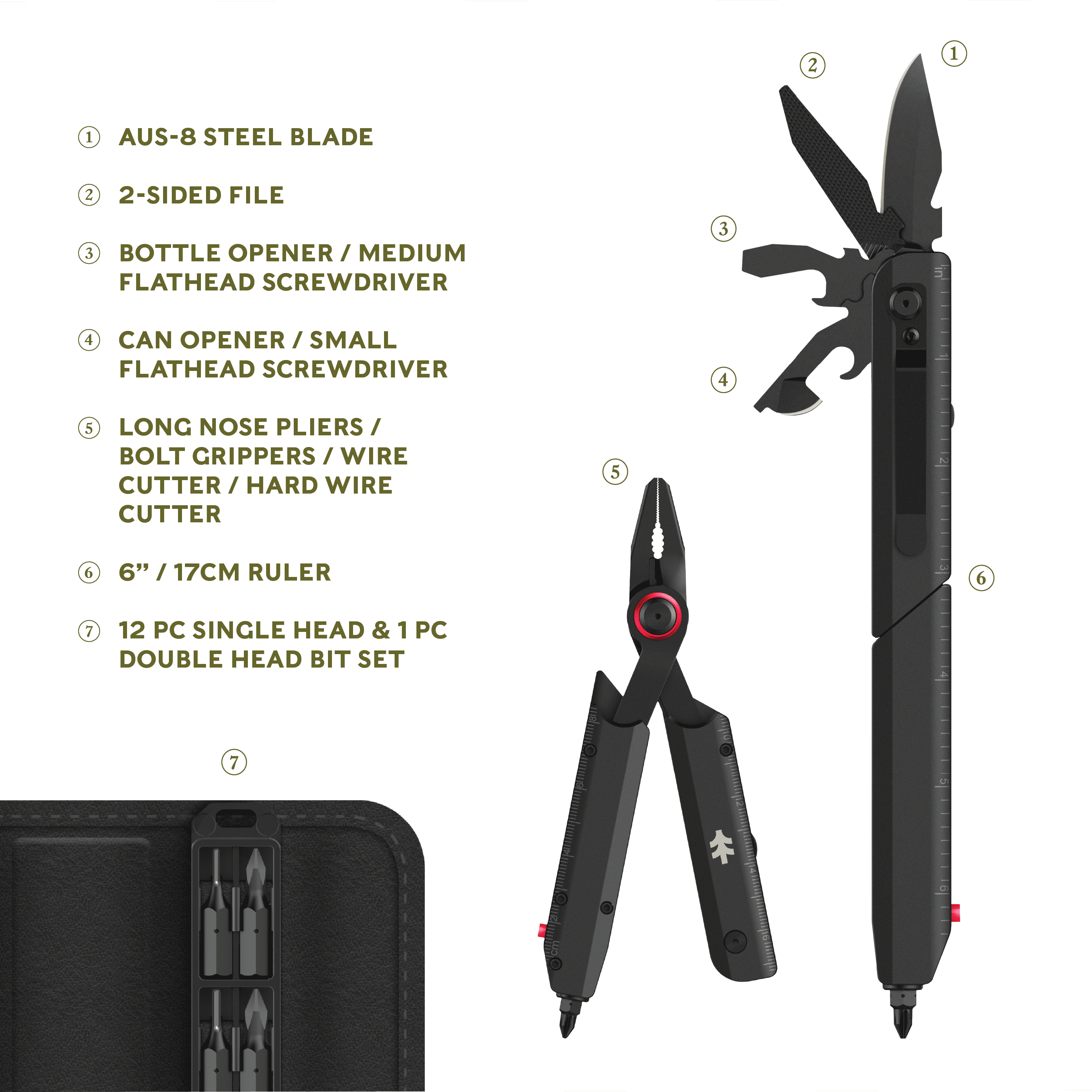 Swiss Tech AUS-8 Steel 26-in-1 Folding Multi-Tool Kenya Ubuy
