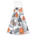 thumbnail image 7 of Yayeee Kitchen Hanging Hand Towels Set of 2 with Loop Bathroom Absorbent Tie Towel, Gray Snow Houses, 7 of 7