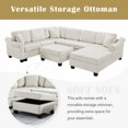 thumbnail image 6 of Villeston 111.8" U-shaped Sofa Chenille Upholstered Sofa Couch with Movable Storage Ottoman for Living Room,Beige, 6 of 9