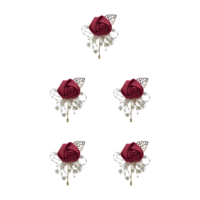 Guardoinrt Modern Minimalist Brooch Pin Unique And Fashionable Statement Piece Stylish Versatile Flower Brooch Winered 5Set