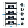 thumbnail image 2 of Pachira 36"W x 18"D x 72"H 5-Shelf Steel Shelving, Black, 2 of 10