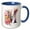 Blue/White, variant on 3drose, Pretty Image of Watercolor Floral Monogram Initial M, 11oz Two-tone Green Mug
