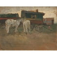 thumbnail image 2 of Frits Thaulow 24x19 Black Ornate Framed Double Matted Museum Art Print Titled: From Brittany (1901), 2 of 5