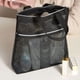 thumbnail image 1 of Pink Mesh Tote Bag with Zipper Closure for Beach Pool Travel Picnics, 1 of 4