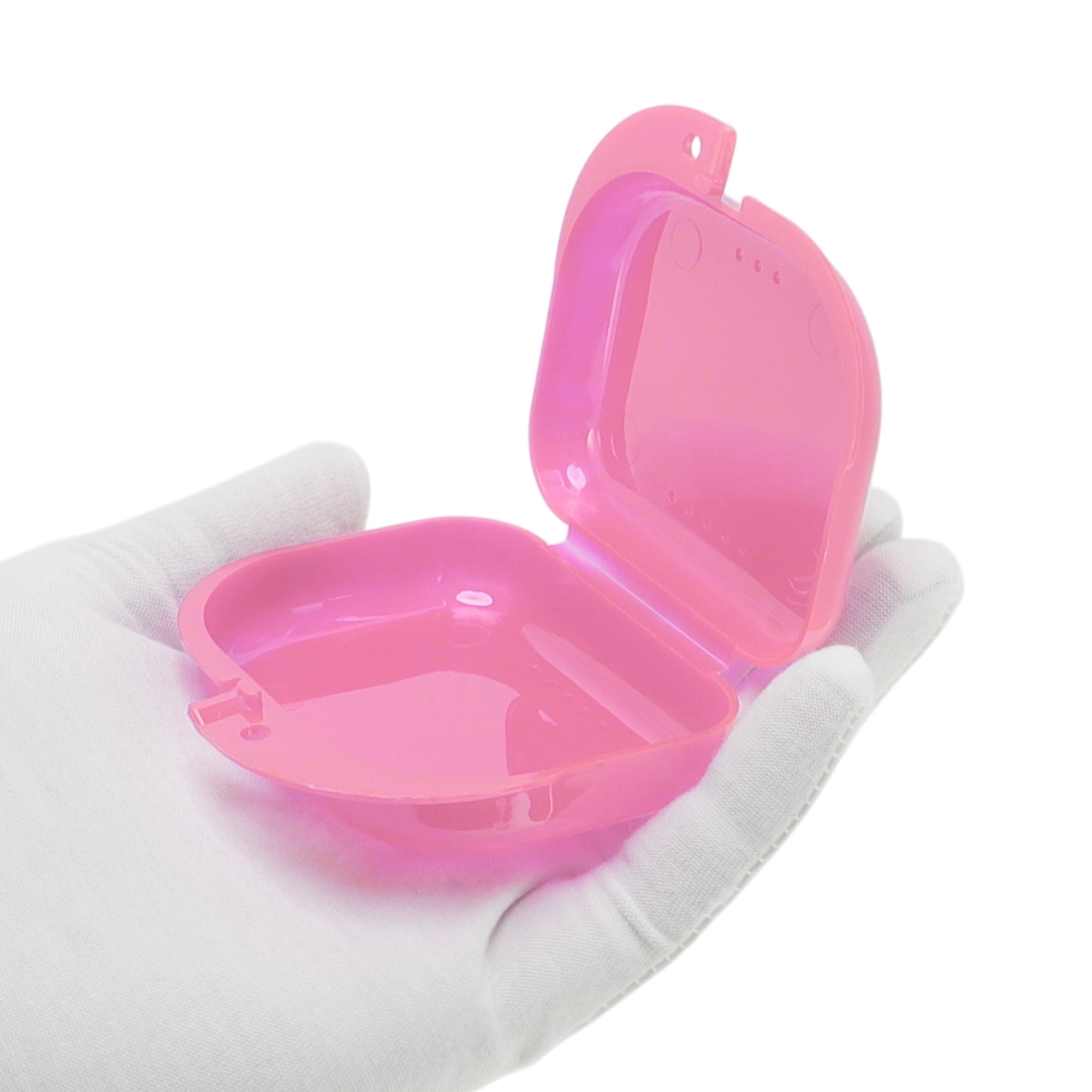 Unique Bargains Mini Braces Box with Brush 1 Set Pink