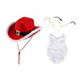 thumbnail image 3 of Gorro navideño de Papá Noel,Accesorio para disfraz de Papá Noel navideño,Papá Noel Barba y gafas hombres mujeres adultos,Gorro de Papá Noel de Navidad con barba larga y Juego de 3 piezas, 3 of 8