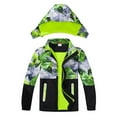 thumbnail image 3 of Boys Girls Rain Jackets Lightweight Waterproof Hooded Raincoats Windbreakers for Kids 4-14Y All Seasons Casual Outdoor Sports Wear, 3 of 5