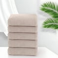thumbnail image 5 of AuroraX beige white Bath Towels Set Pill Resistant Absorbent Velvet Washcloths & Face Towels Soft 5 Pcs for Women,Men,Bathroom, 5 of 7