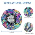 thumbnail image 3 of Shower Caps,Blue Pioneer Flower and Leaf Pattern Waterproof Shower Cap for Women 4 Pieces,Double Reusable Hair Cover for Shower PEVA Elastic Stretch Hem, 3 of 7