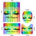 thumbnail image 5 of 4PCS Rainbow Inspirational Quotes Shower Curtain Set, Colorful Motivational Positive Words Black Shower Curtain, Non-slip Bath Mat, Love Has No Gender, 5 of 7