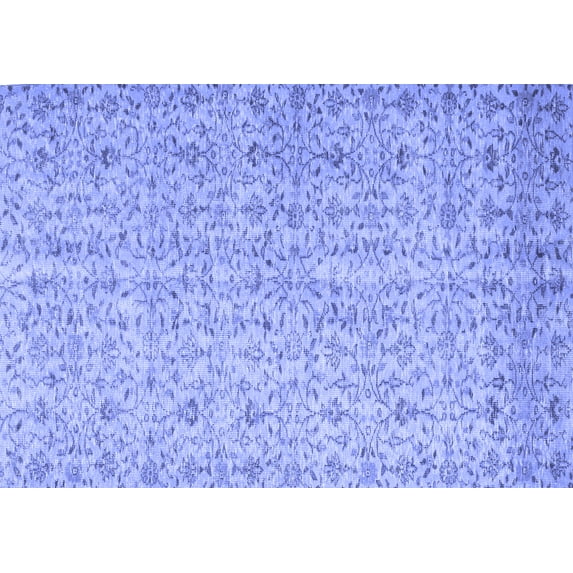 Ahgly Company Machine Washable Indoor Rectangle Abstract Blue Contemporary Area Rugs, 2' x 4'