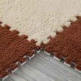thumbnail image 5 of 10pcs Interlocking Carpet Shaggy Soft EVA Foam Mats Fluffy Rugs Protective Floor Tiles Exercise Play Mats for Children Kids Room Home Parlor Bedroom, 11.8"*11.8" Brown, 5 of 5