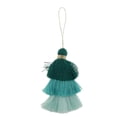 thumbnail image 1 of 1 mini borlas de algodón tricolores para hacer joyas. Verde azul claro azul, 1 of 2