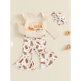 thumbnail image 3 of Musuos Baby Girls Halloween 3PCS Sets 0-18Months Long Sleeve O Neck Romper Pumpkin/Pumpkin Pie Print Pants Headband Sets, 3 of 10