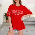 thumbnail image 4 of Women's Summer Tops BWASD Casual V Neck Short Sleeves Shirts Mama Graphic Blouses Outfits Personalised DIY Mothers Day Birthday For Mum Red S-XXXL, 4 of 7