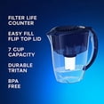 thumbnail image 3 of AQUAPHOR Ideal 7-Cup Water Filter Pitcher - Dark Blue with 1 x B15 Filter - Fits in the Fridge Door - Reduces Limescale and Chlorine - Ideal for Seven Cups, 3 of 7