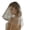 Cream, variant on Yokua Small Round Wedding Veils With Shimmering Pearls Beadwork Seethrough Sheer Veils