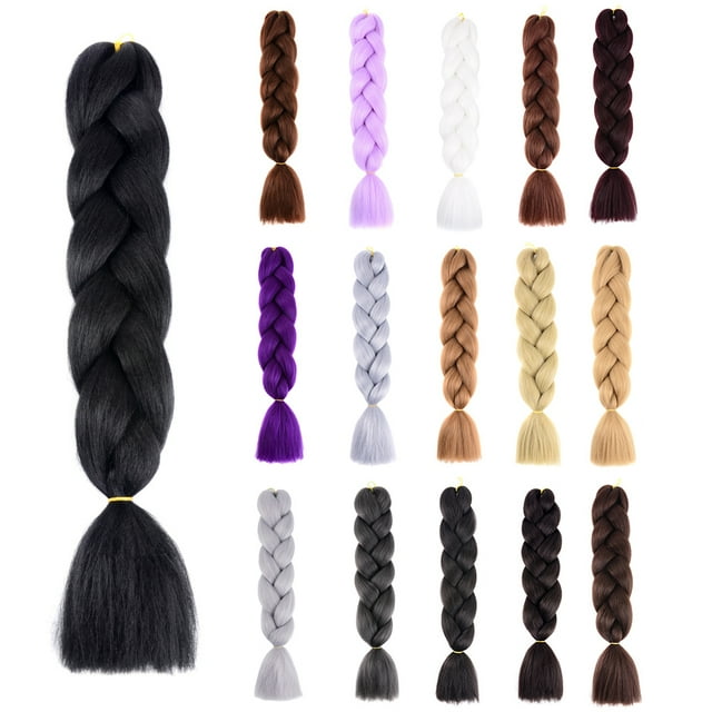 Lubelski Solid Color Synthetic Hair Extensions African Braids Crochet Braiding Ponytail
