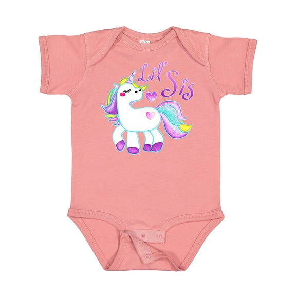Inktastic Lil Sis Unicorn Little Sister Girls Baby Bodysuit