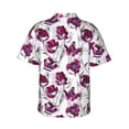 thumbnail image 4 of Xecao Tulips Flowers print Hawaiian shirt - a stylish short-sleeve button-down for men, perfect for casual beach and tropical outings., 4 of 9