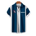 thumbnail image 2 of Mens Manga Corta Botón Abajo Camisas, Cuello de Vuelta Navidad Impresa Blusa, Top de Moda Casual, 2 of 4