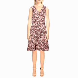 Lauren Ralph Lauren, Womens, Floral Surplice Stretch Jersey Dress, Black/Green/Cream, 8
