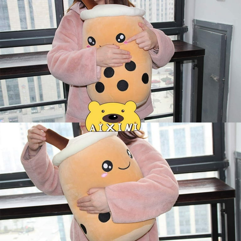 AIXINI 19.6 inch Boba Plush Stuffed Bubble Tea Plushie Cartoon Milk Tea Cup  Pillow Big, Soft Kawaii for Kids Girls 