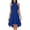 Blue, variant on Womens Halter Neck Chiffon Dresses, Tunic Keyhole Zipper Back Solid Midi Sundress, High Low Double Layered Ruffle Hem Sleeveless Dress