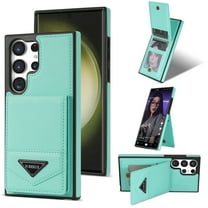 Mantto Back Wallet Case for Samsung Galaxy S25 Ultra - Premium PU Leather Phone Case with Card Holder - Shockproof RFID Blocking Flip Kickstand Full Body Protection Cover for Galaxy S25 Ultra - Mint