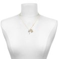 thumbnail image 2 of Delight Jewelry Silver-tone Palm Tree - Large Goldtone Crystal Initial - B - Charm Necklace, 17.5"+2", 2 of 4