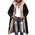 thumbnail image 3 of Dzrciro Long Winter Coats for Women, Fleece Lined Collared Full Zip Waterproof Hooded Trench Coat with Pockets, Thick Thermal Versatile Windbreaker Puffer Jackets S-5XL, 3 of 10