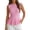 Pink, variant on Women Summer Sweater Vest Slim Fit Ribbed Knit Round Neck Shirt
