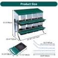 thumbnail image 2 of WhizMax Cajas Nido para Pollos, Caja Nido para Pollos, Caja Nido Enrollable con Patas, Cajas para Colocar Pollos, Caja Nido para Gallinas con Tapa para Gallinero, 8 Compartimentos, Verde, 2 of 7