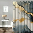thumbnail image 2 of Pratyus Marbled Surface Gold and Black Accents Quick-Drying Shower Curtain Set with Hooks for Bathroom Decoration 100% Polyester Fiber Washable Shower Curtain 36x72, 2 of 7