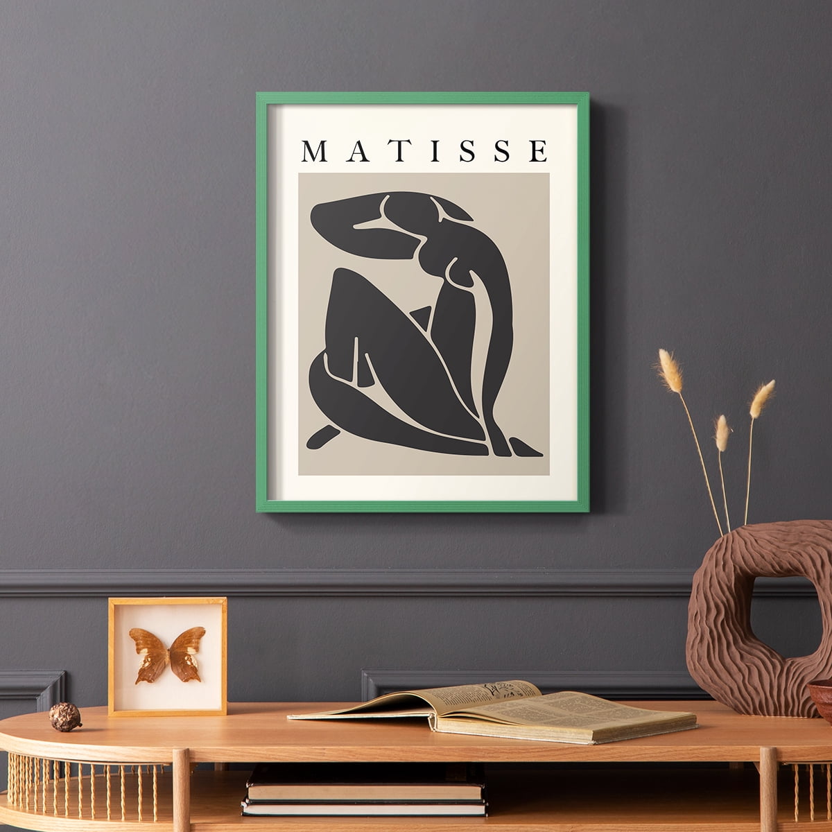 Matisse CCCLXXX in Green Solid Wood 16 x 20 Framed Print