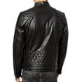 thumbnail image 2 of Men Leather Jacket Slim Fit Biker Motorcycle Genuine Lambskin Jacket A111, 2 of 3
