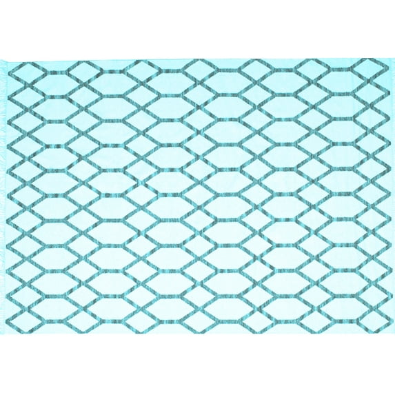 Ahgly Company Indoor Rectangle Trellis Light Blue Contemporary Area Rugs, 3' x 5'
