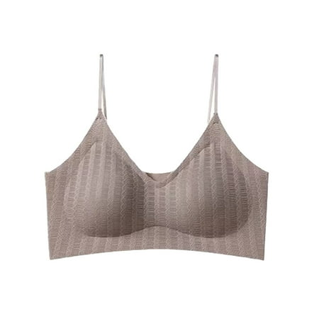 Blphud Lingerie Tops for Women Women Bra Sports Bras for Women Soft Trendy Lingerie for Women Plus Size U Shaped Cup Chest Gathered Vest Style Beauty Back Bra Underwear Coffee XL