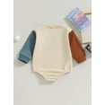 thumbnail image 4 of Bagilaanoe Newborn Baby Girl Boy Oversized Romper Sweatshirt Long Sleeve Bodysuit Contrast Color Pullover 3M 6M 12M 18M 24M Infant Casual Tee Tops, 4 of 9