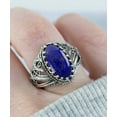 thumbnail image 2 of Filigree Art Lapis Lazuli Gemstone Angel Design Women Silver Cocktail Ring, 2 of 6