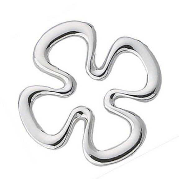 Sterling Silver 16" .8mm Box Chain Cutout Four Leaf Clover Pendant Necklace