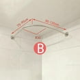 thumbnail image 6 of YWMJZEU 304 Stainless Steel Extendable L Shape Corner Shower Curtain Rod Bracket (Sliver 70-95 X 90-130CM, 6 of 7