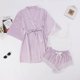 thumbnail image 1 of Batas de mujer de talla grande, lencería de seda, bata de baño de satén, conjunto de tres piezas, pijamas para dormir, pijamas para mujer, 1 of 6