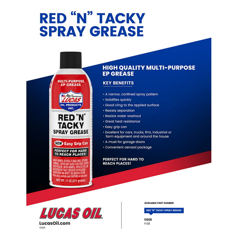 Lucas Spray Grease, Red N Tacky - 11 oz