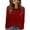 Red_#19, variant on Nokdvo Women's Sweatshirt Fall Winter Plaid Round Neck Pullover Long Sleeve Casual Loose Fitting T Shirts,Black L