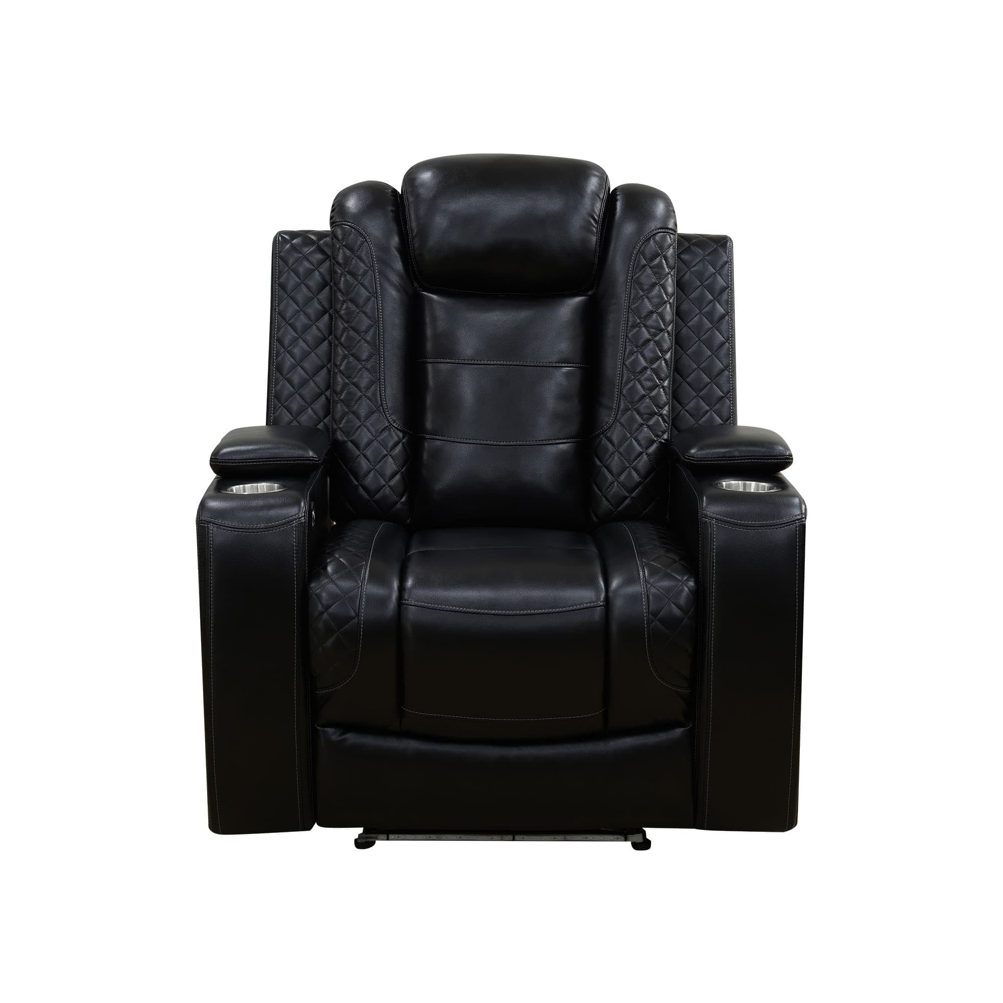MAYEERTY Power Recliner Chair, Electric Breathable Leather Reclining Chair with USB Charging, Adjustable Backrest for Living Room, Black